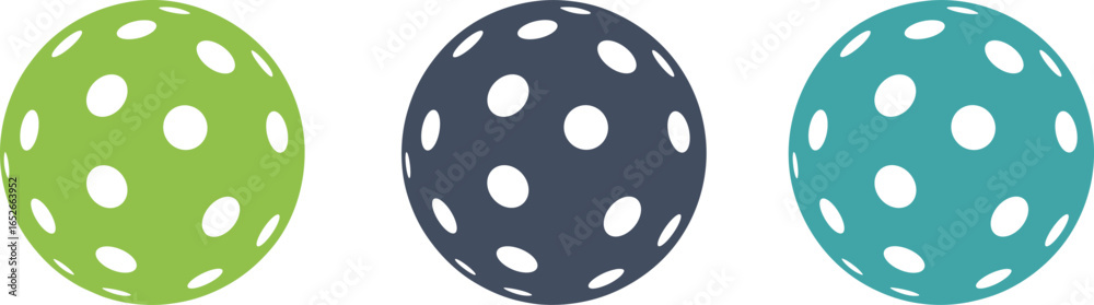 Fototapeta premium Colorful 3D sphere shapes, dotted abstract balls, modern geometric design, circular pattern illustration, futuristic element, decorative graphic, flat vector illustration