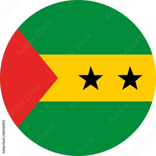 Sao Tome and Principe flag illustrator national of round