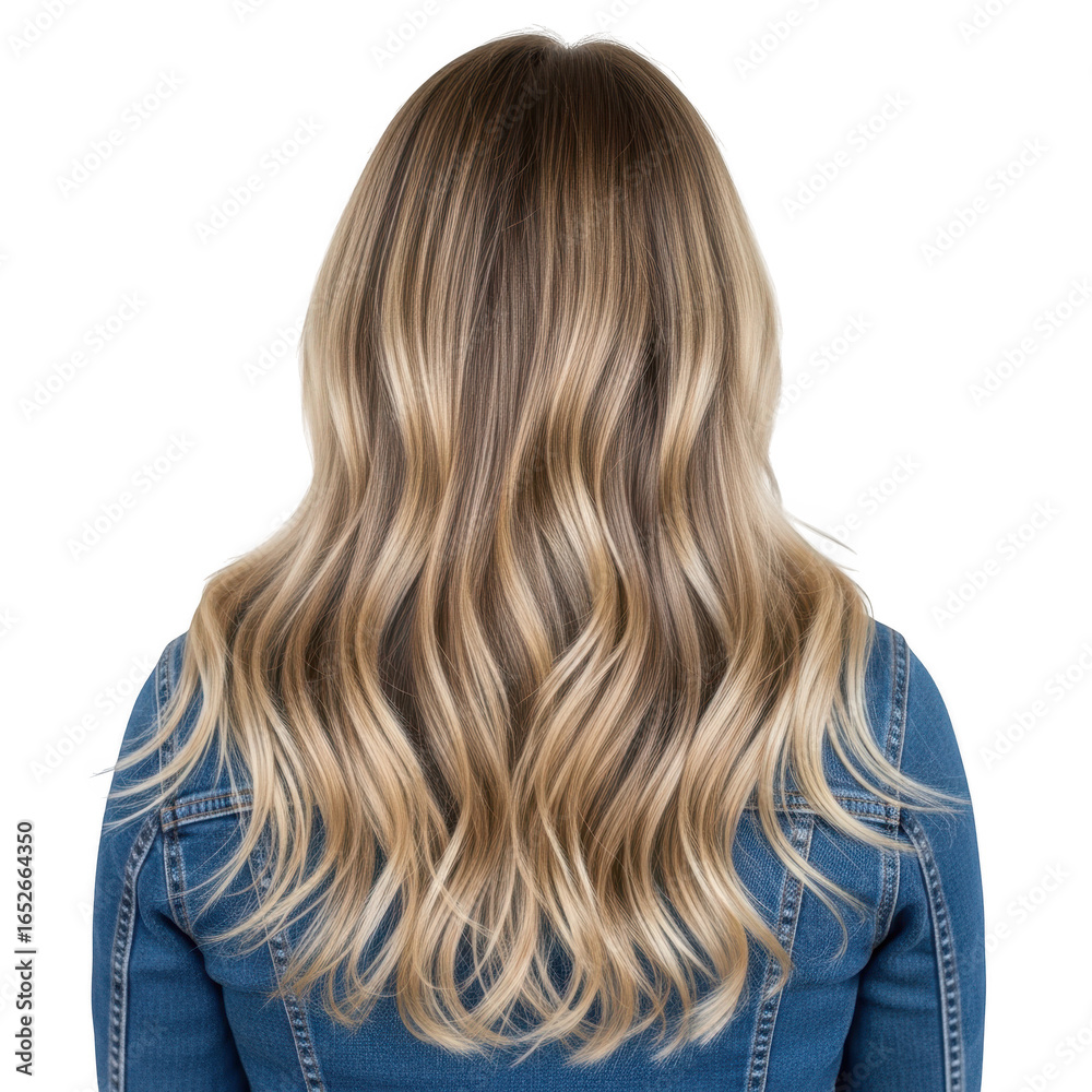 Naklejka premium Woman s blonde wavy hair isolated on transparent background