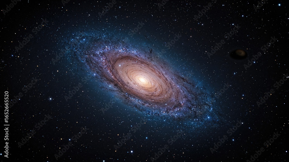 Naklejka premium Zoomed-in image of a starry galaxy in the universe