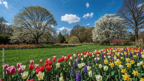 Wallpaper Mural Blossoming garden during spring Torontodigital.ca