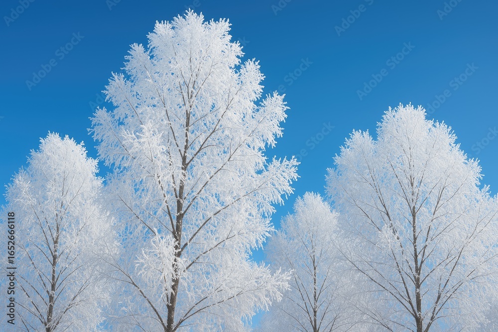 Frozen Forest with Snow-covered Branches Frozen Forest with Snow-covered Branches