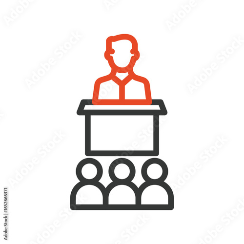 Conference  Outline bold Vector Icon which can be easily modified or Edited 
