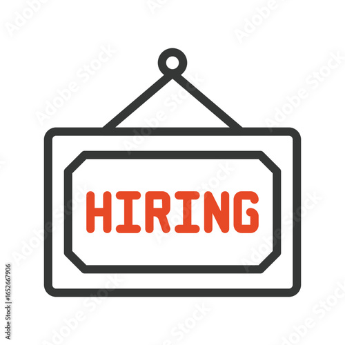 Hiring Board Outline bold Vector Icon which can be easily modified or Edited 
