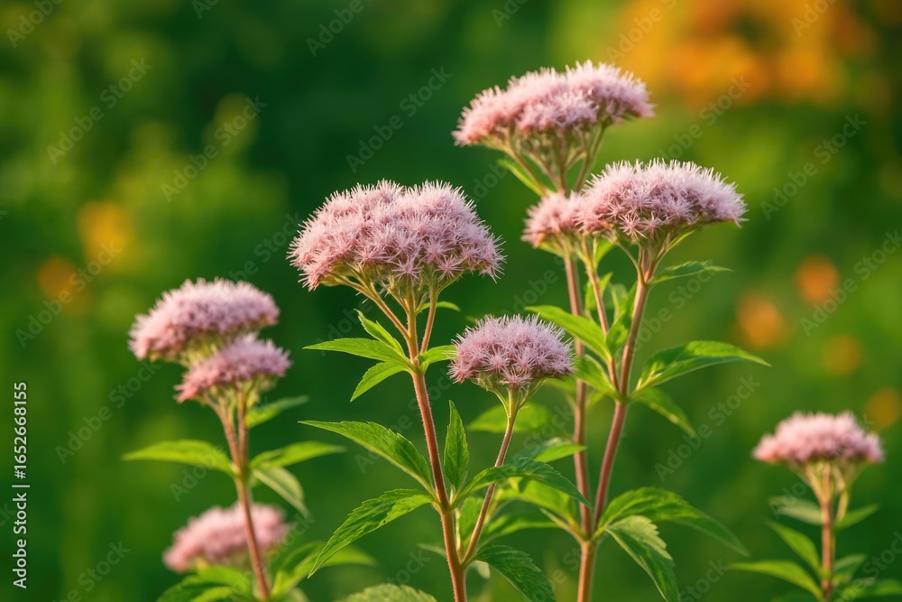 Obraz premium Summertime flora including hemp, agrimony, and eupatorium in an outdoor setting