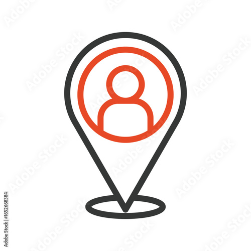 Location Outline bold Vector Icon which can be easily modified or Edited
