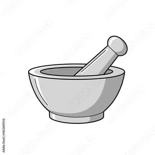 Vector illustration of a mortar, isolate on white background