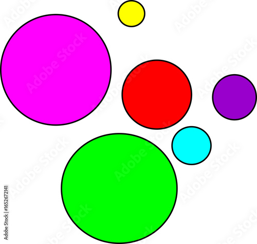 set of colorful round buttons