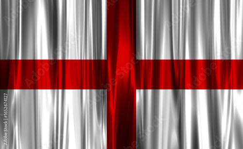 Waving in the breeze, the vibrant cross adorns the fabric backdrop