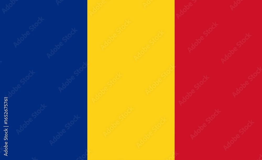 Fototapeta premium Colorful representation of Romanian heritage with flat flag display
