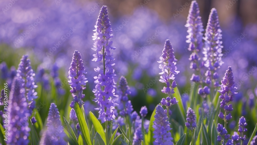 Naklejka premium Springtime spent among purple blooms