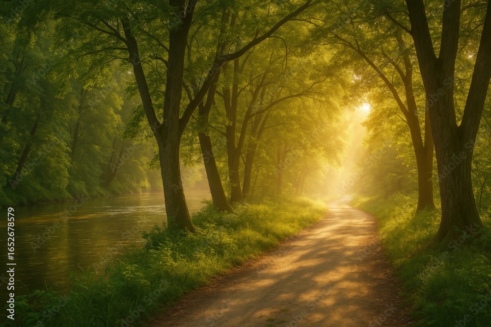 Naklejka premium A delightful moment during a warm river day