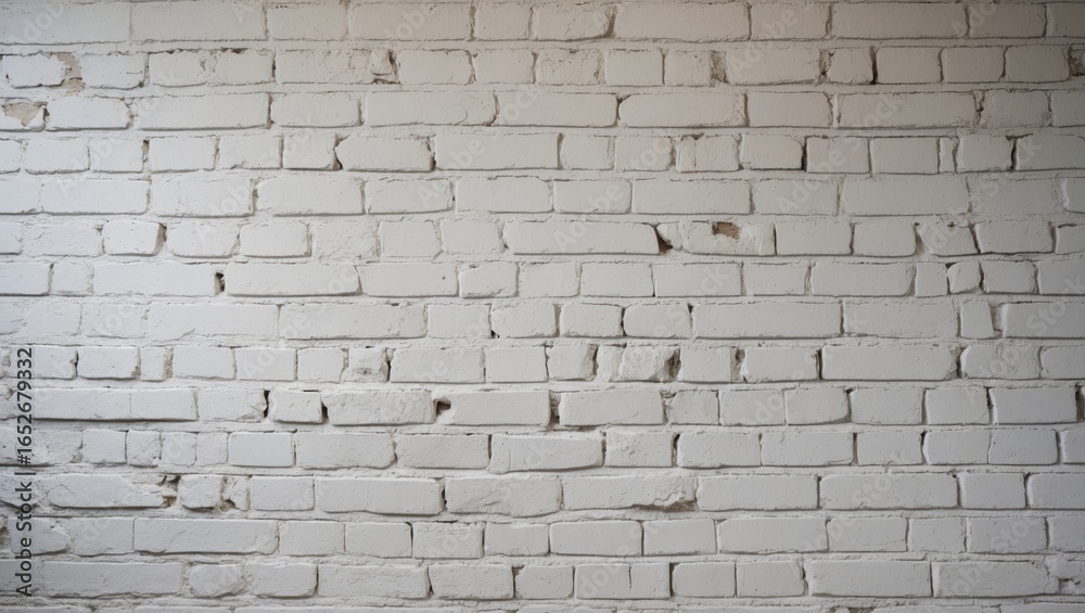 Obraz premium Old-fashioned brick wall in white featuring detailed texture