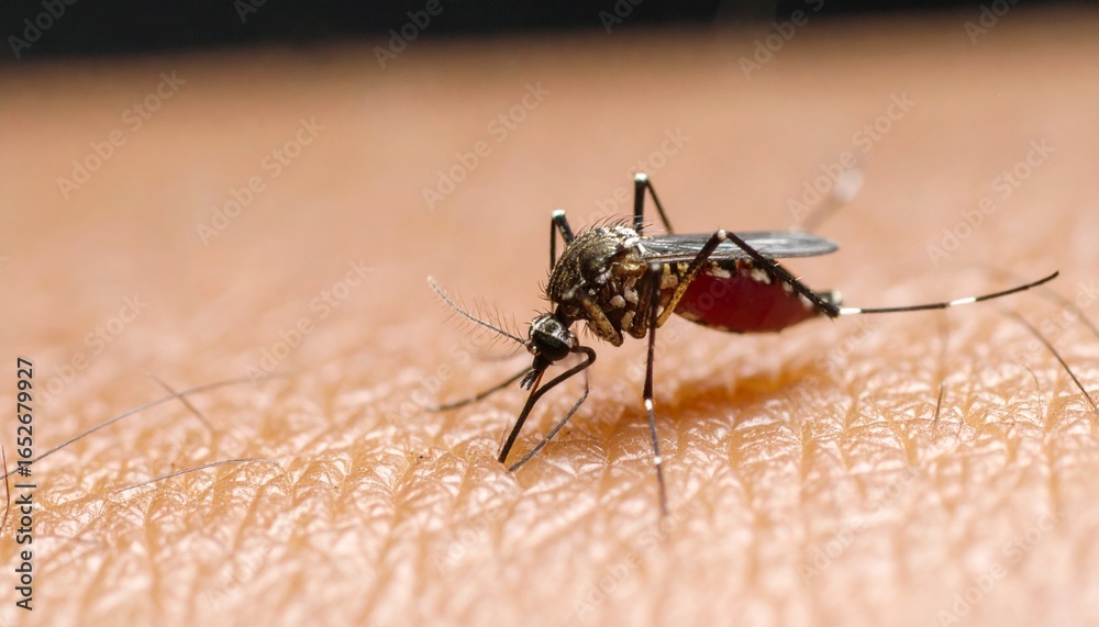 custom made wallpaper toronto digitalClose-up of a Mosquito Biting Human Skin Vector-Borne Disease Risk