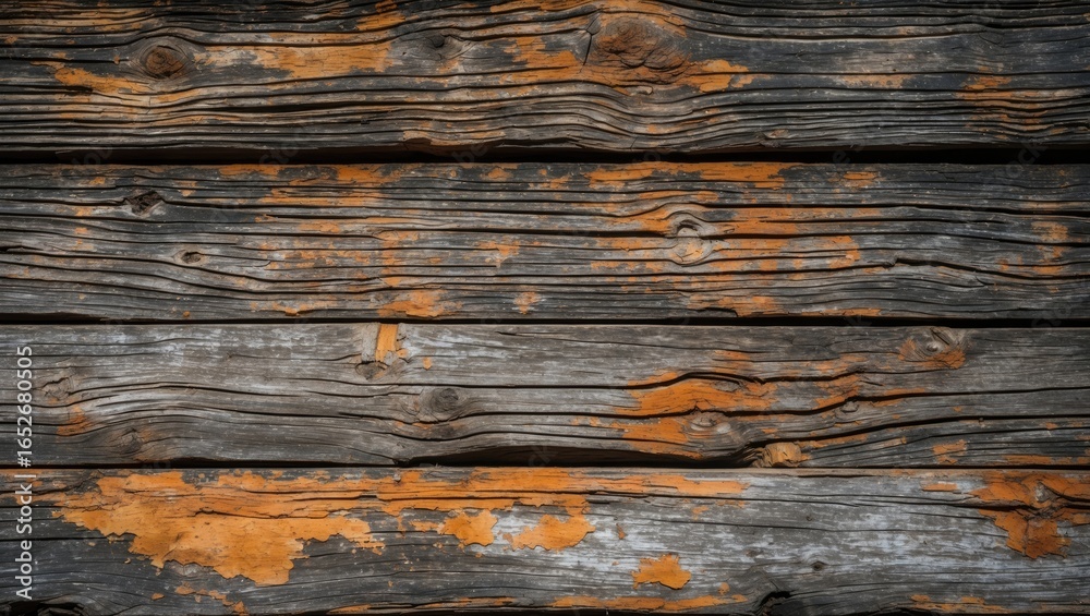 Fototapeta premium Authentic color depiction of aged wood in a gritty, textured close-up shot