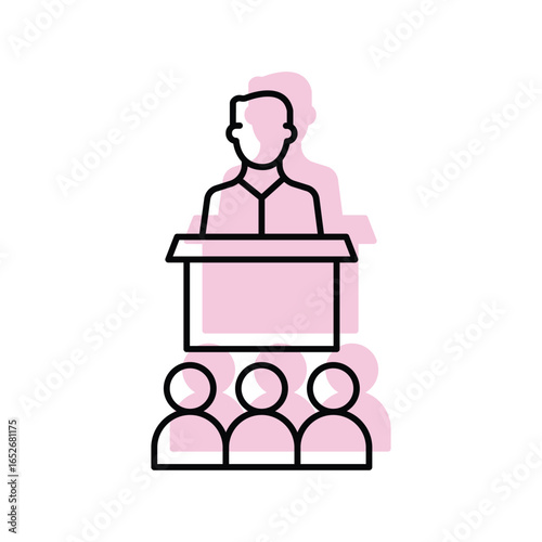 Conference  color shadow thinline icon , vector, pixel perfect, illustrator file 
