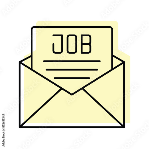 Joining letter  color shadow thinline icon , vector, pixel perfect, illustrator file 
