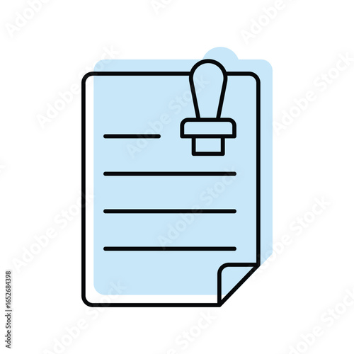 Stamp Paper  color shadow thinline icon , vector, pixel perfect, illustrator file 
