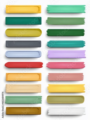Rows of colorful paint brush strokes art