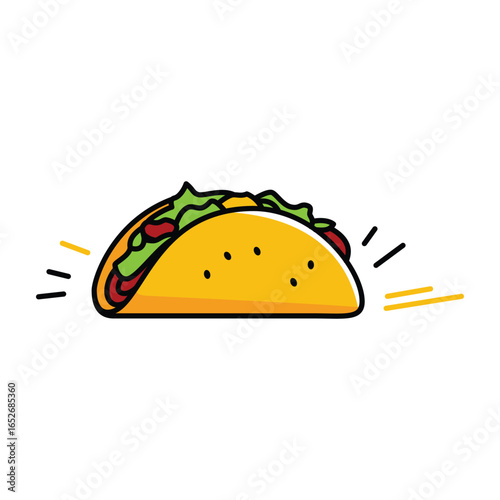 vector illustration of a taco