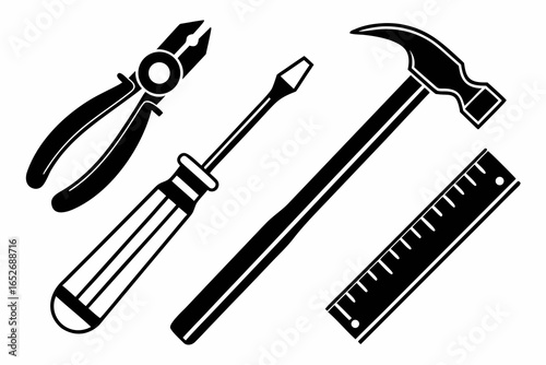 Tools icons set isolated on white background