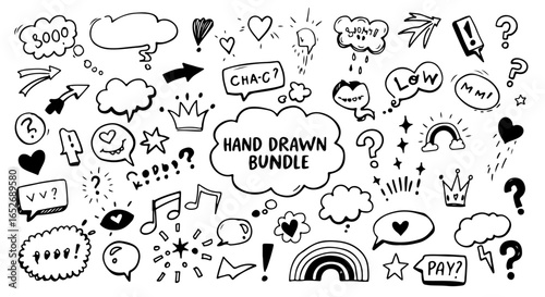 hand drawn doodle speech bubbles