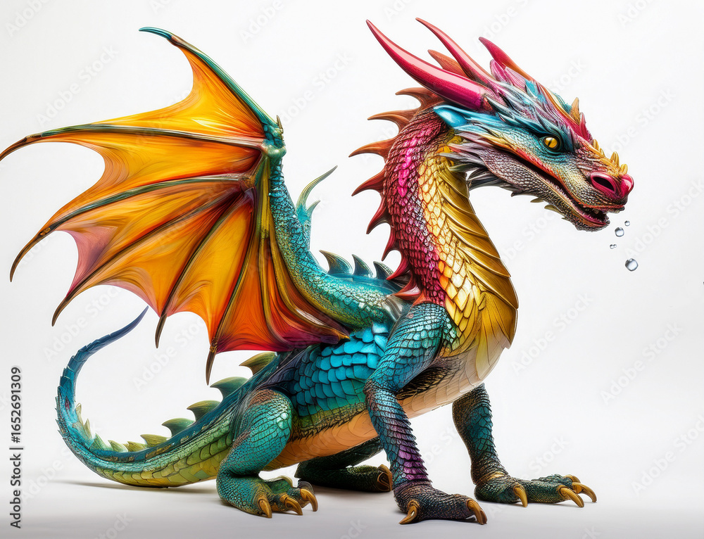 Obraz premium dragon, coloré, vert, noir, animal, vecteur, Eden verre, chine, illustration, reptiles, fantaisie, art, monstre, créature, mythologie, dessin animé, tatouages Asie, oriental, nature, isolé, symbole, o