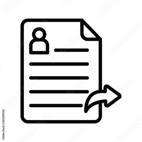 Share Resume line icon , vector, pixel perfect, illustrator file 

