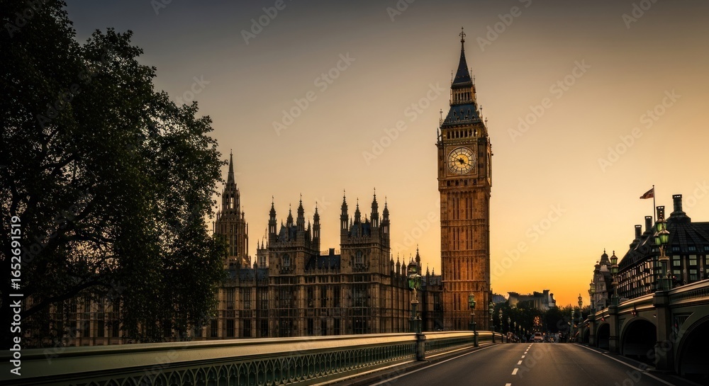 Obraz premium Big Ben at sunset over London