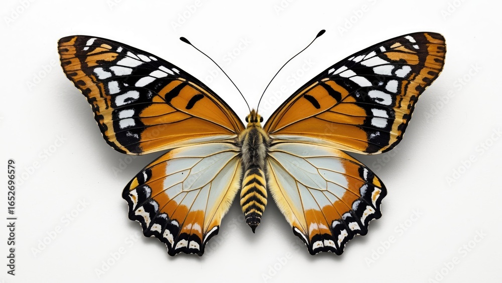 Fototapeta premium Isolated butterfly cucoloris set against a plain white backdrop