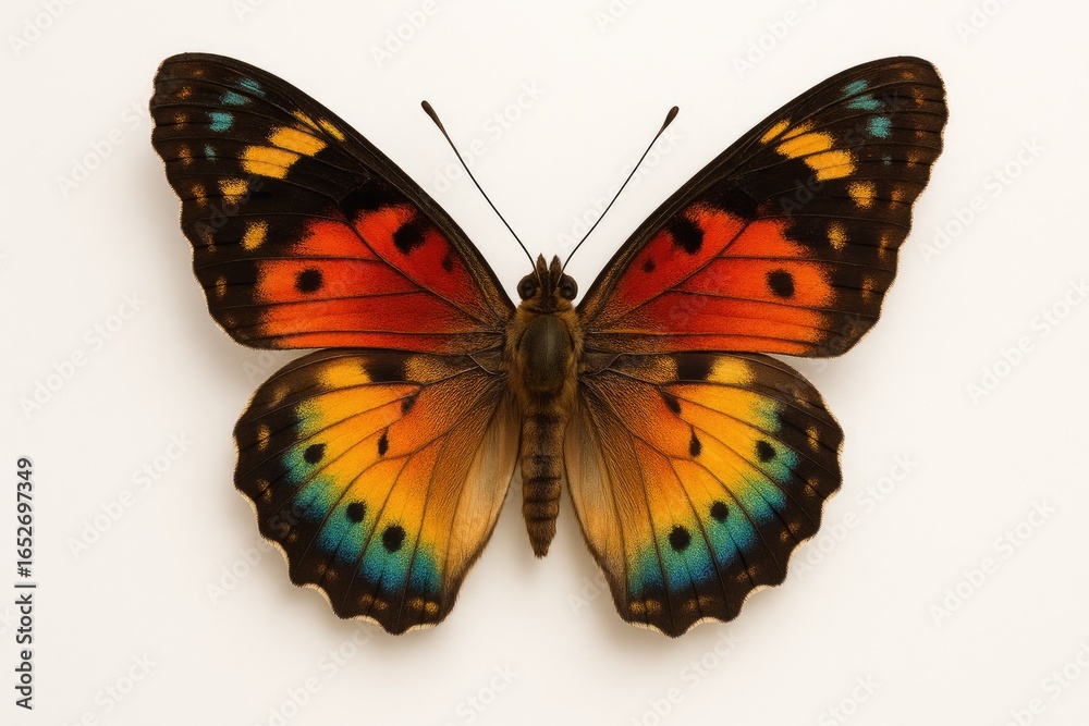 Obraz premium Colorful Butterfly with a Plain White Background
