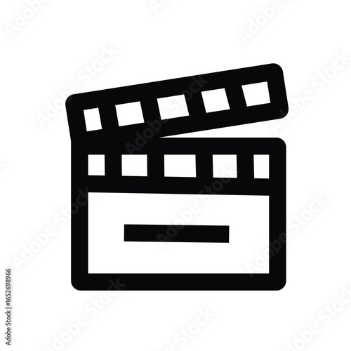 Movie clapper board icon illustration for film slate and media design