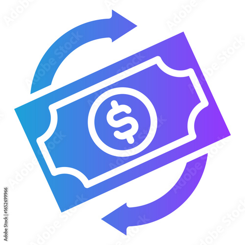 Cashflow glyph gradient icon