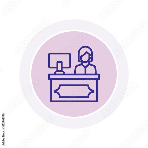Receptionist  color circle icon , vector, pixel perfect, illustrator file 
