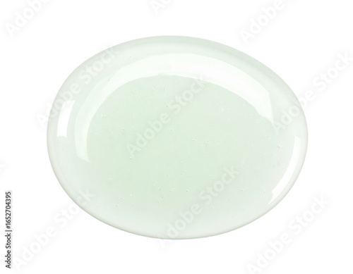 A round dollop of pale green translucent cosmetic gel with a glossy reflective surface.