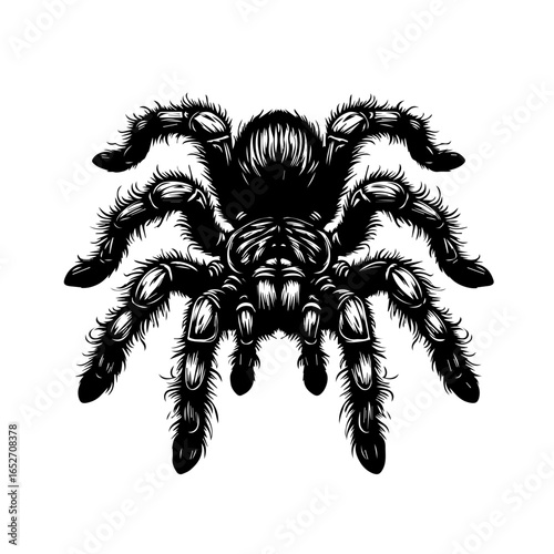 Detailed spider illustration isolated on white background, a creepy arachnid