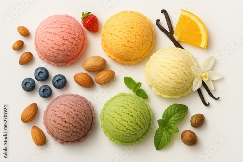 Assorted ice cream flavors ...