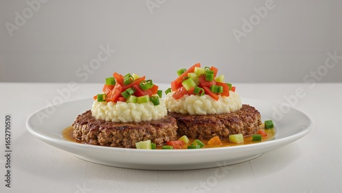 Grilled meat patties paired...
