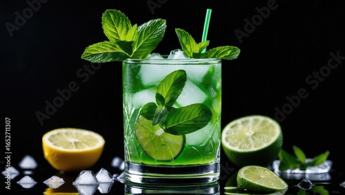 Cool herbal mixed drink fea...