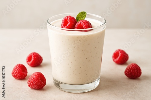 Fresh fruit shake in a glas...