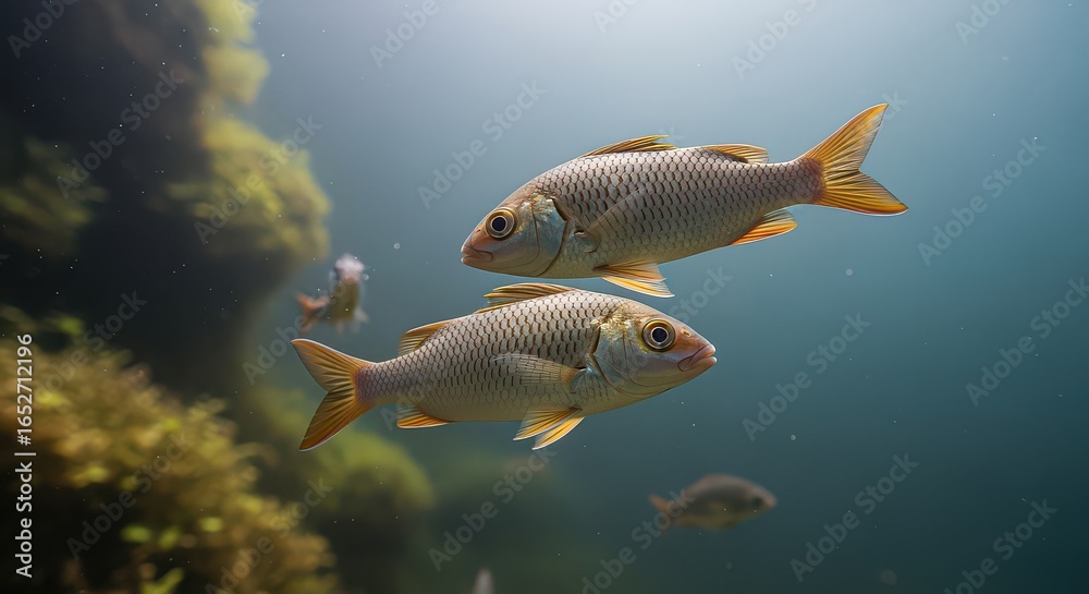 Naklejka premium tropical fish in aquarium