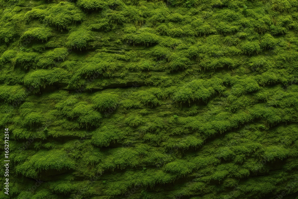Rock wall blanketed with moss in northern Alabama area Rock wall blanketed with moss in northern Alabama area