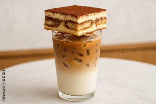 Cold brew coffee layered wi...
