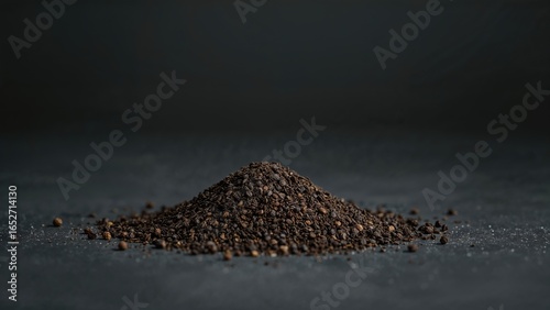 Flat lay of ground black pe...
