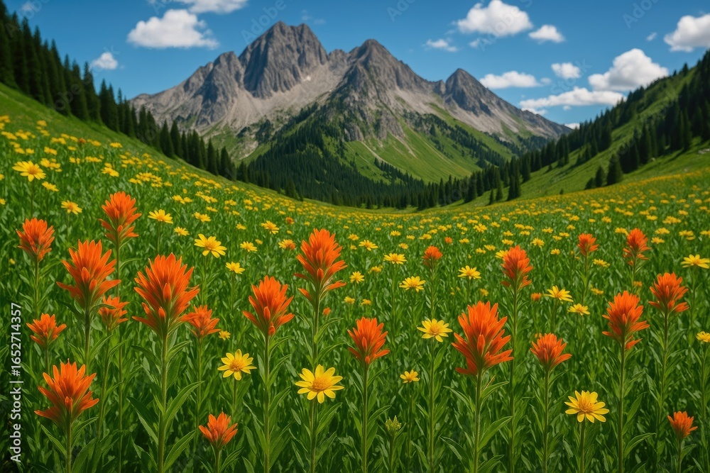 Idaho's alpine meadows bursting with wildflowers during summer Idaho's alpine meadows bursting with wildflowers during summer
