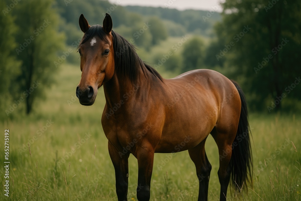 Horse enjoying the wilderness in open landscapes Horse enjoying the wilderness in open landscapes