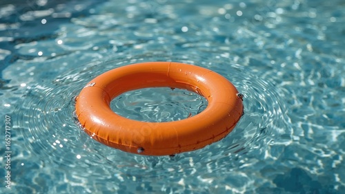 Safety buoy floating atop t...