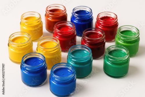 Brightly colored gouache co...