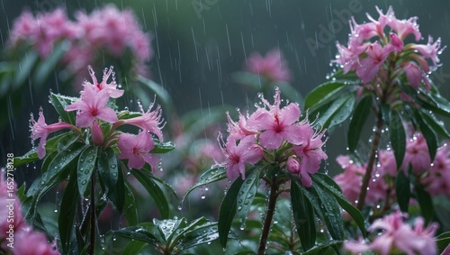 Freshly rained Ixora blooms...