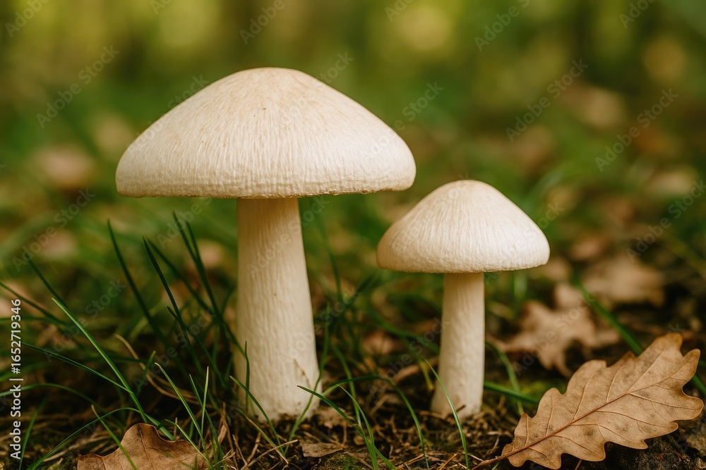 Fototapeta premium Types of mushrooms that flourish in damp, chilly conditions